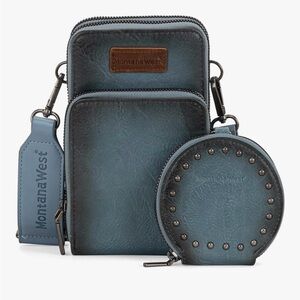 Montana West Teal Crossbody Bag and Coin Pouch